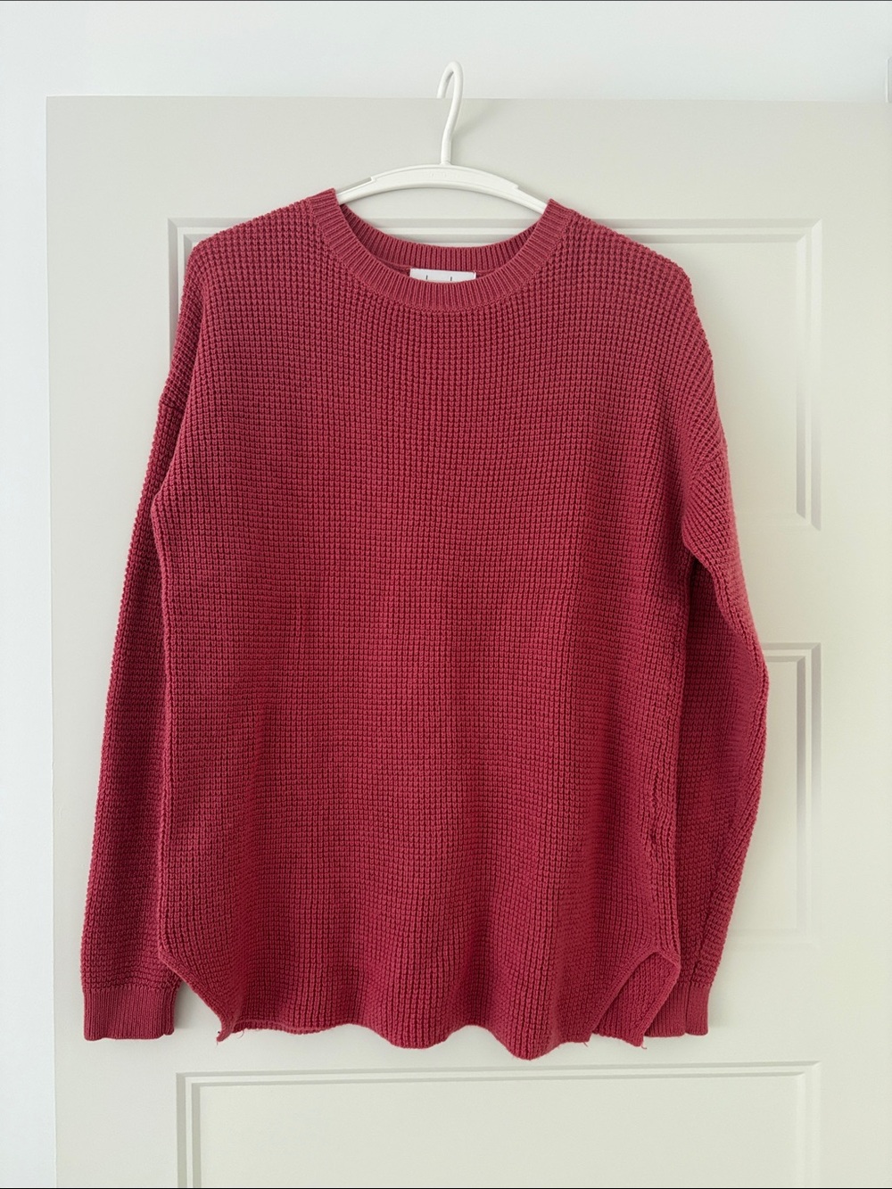 Women’s Crewneck Knit Sweater - Coral